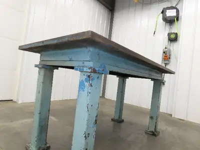 Vintage Precision Steel Welding Layout Table 70x35" Cast Iron 1-1/4" Thick Top