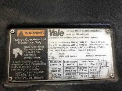 USED 2012 YALE ESC030AC