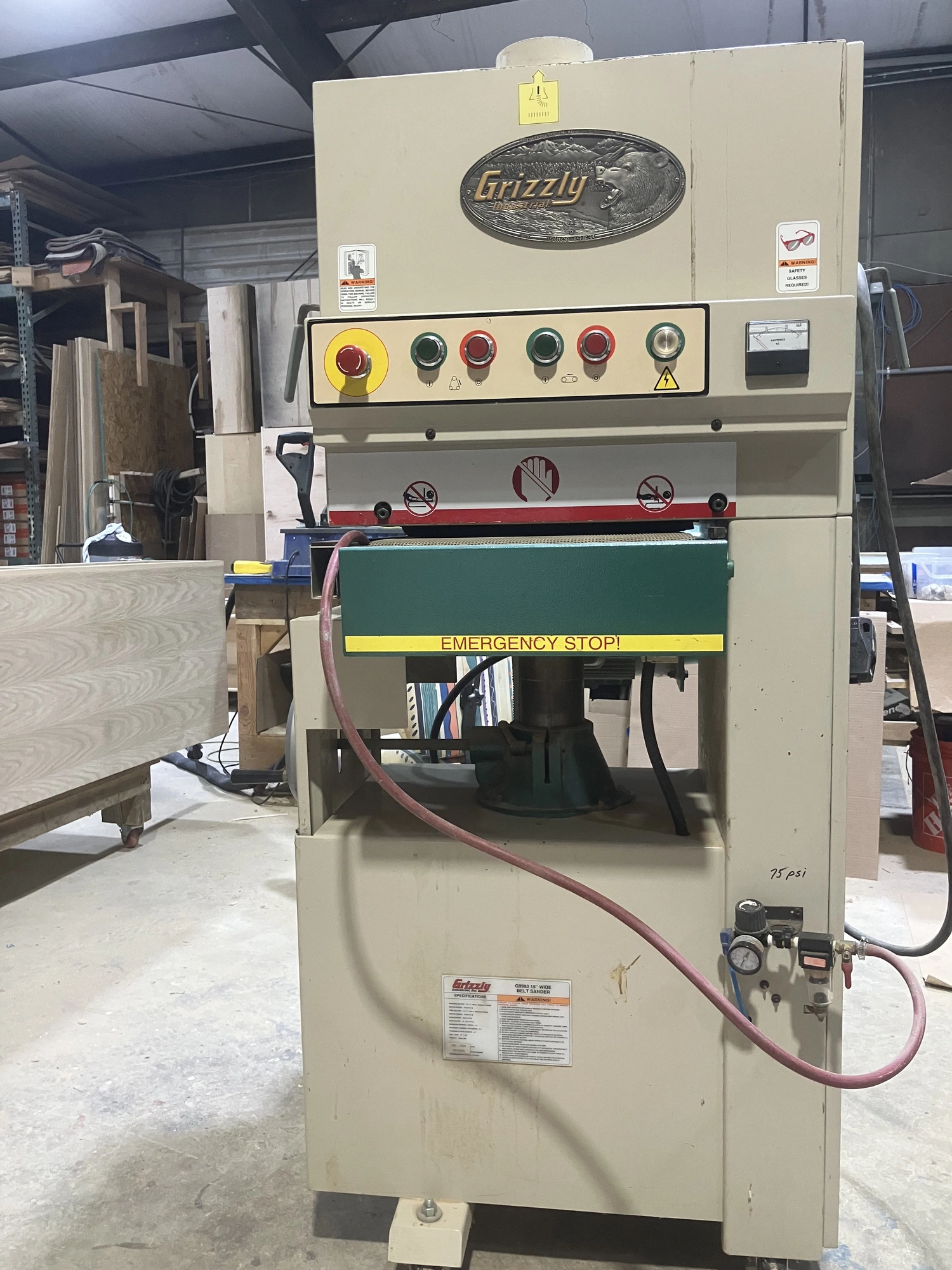 USED 2004 GRIZZLY G9983 15" WIDE BELT SANDER