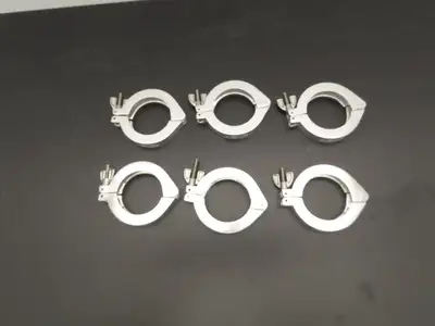 Nor-Cal NW-50-CP Aluminum Wing Nut Clamp for DN 50 ISO-KF Flange Lot of 6