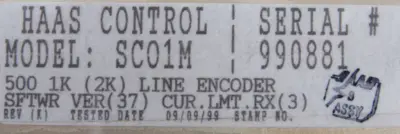 USED HAAS SC01M SERVO CONTROLLER