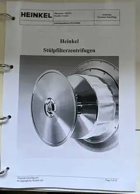 Heinkel HF 600.1 Inverting Filter centrifuge, 316L SS.