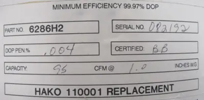NEW HAKO 6286H2 VACUUM FILTER
