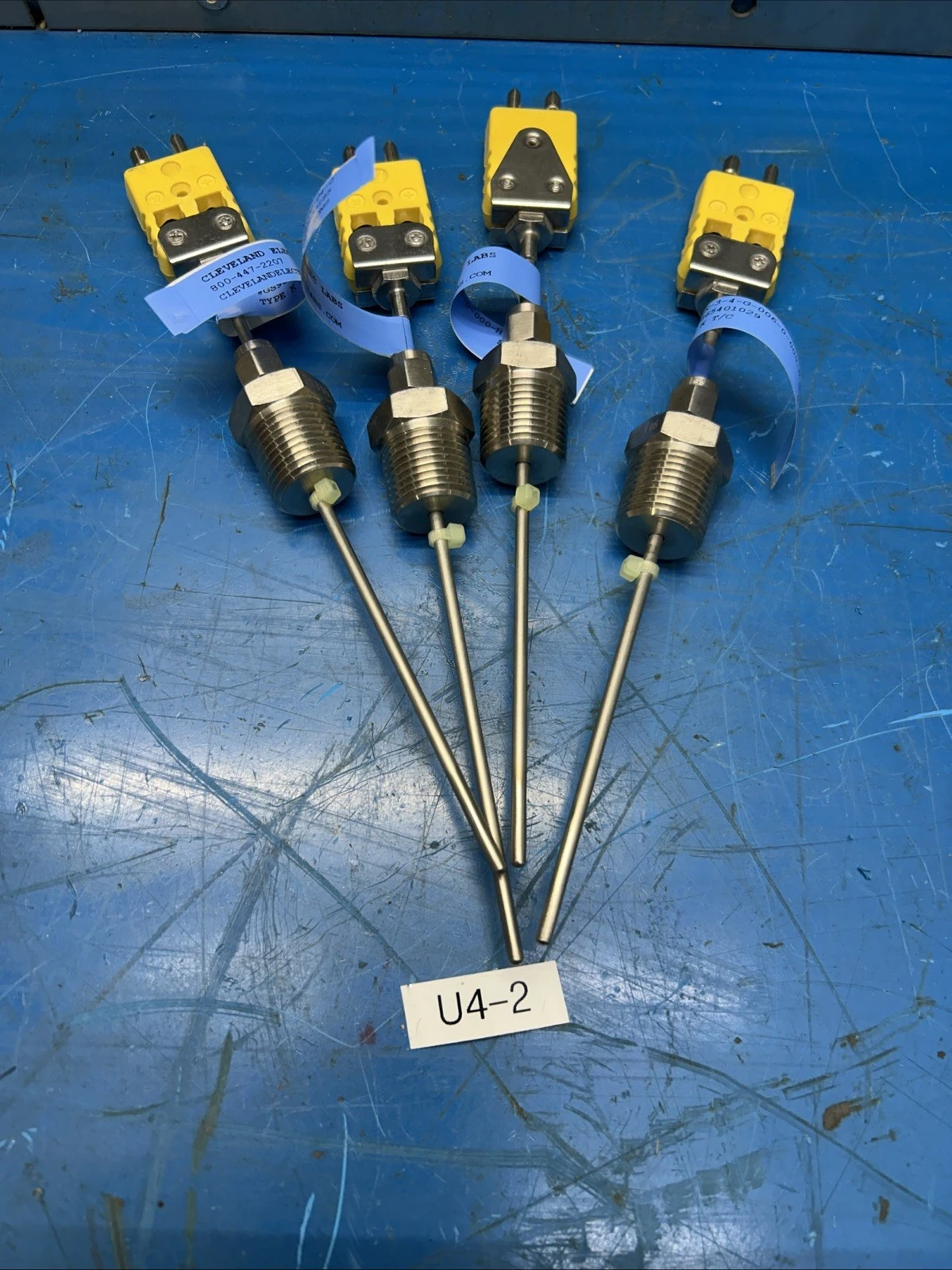 (4) New Thermocouple Pyrocom Type K 6”L,1/8” SS Gro Male Plugs P/N 1-K-27-6-GM