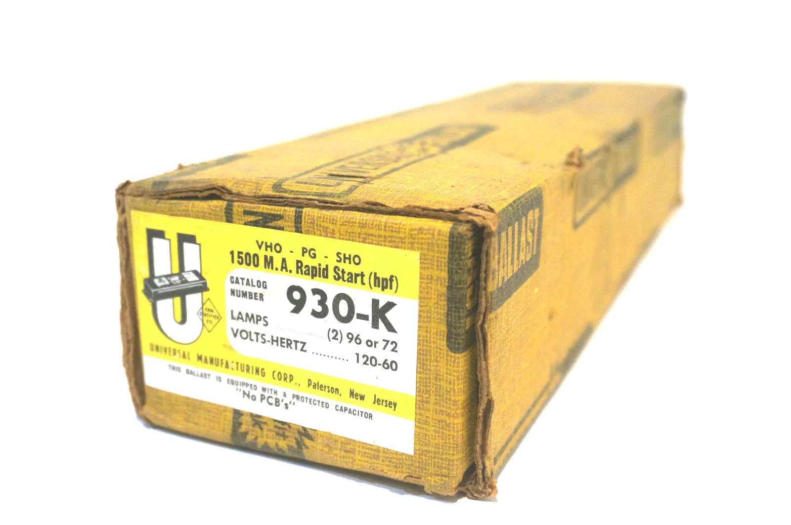 NEW UNIVERSAL MFG. 930-K RAPID START BALLAST 930K