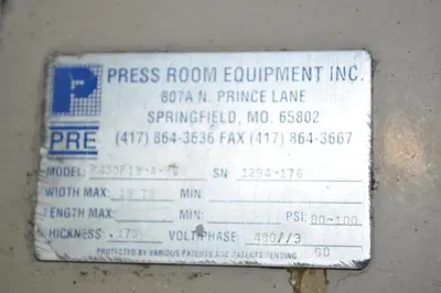 USED PRESS ROOM EQUIPMENT P450F18-A-HC
