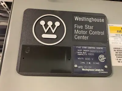 Five Star Double-Sided Motor Control Center (MCC), 600V Max., 1000A, 26 Buckets