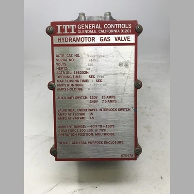 ITT General Hydramotor Gas Valve