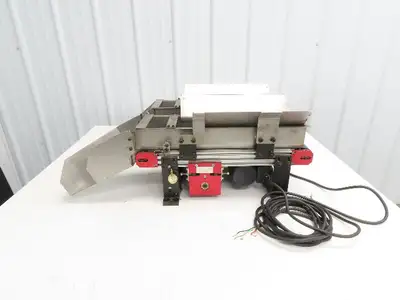 NKE 6"x 22" Double Belt Conveyor Small Parts Slow Feed Chute 220V 1FPM