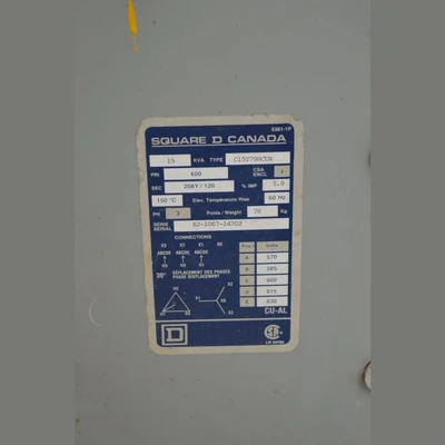 Square D 15 kVA Transformer