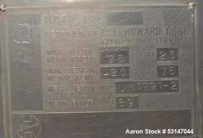 Used C E HOWARD _UNKNOWN_ Stainless Steel Tanks Illinois US | Aaron Equipment #86413