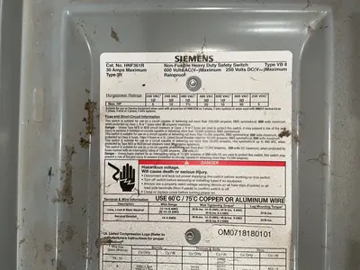 Used SIEMENS HNF361R Switchgears Ohio US | HGR 24 #1474881