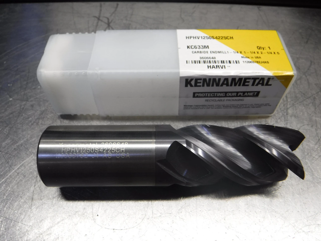 Kennametal 1.250" 4 Flute Carbide Endmill HPHV1250S4225CH KC633M (LOC2151A)