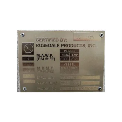 Unused Stainless Steel Rosedale High Pressure Liquid Filtration Strainer System