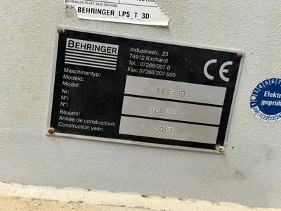 2021 BEHRINGER LPS-T 3D SAWS, PLATE, VERTICAL BAND | Machinery Network (4)