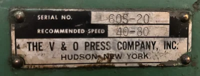 USED V AND O V AND O 60S PRESS