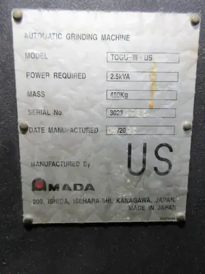 2006 AMADA TOGU-III-US Tool Grinder | Mohawk Machinery (8)
