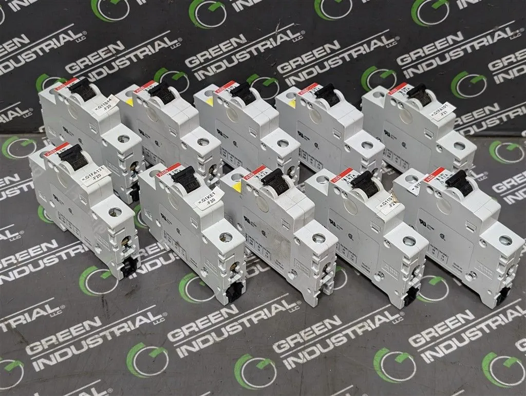 Lot of 10 ABB S201-K2 Single Pole Circuit Breakers 2A 230/400VAC Used