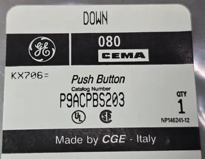General Electric P9ACPBS203 push button sticker lot of 10. Loc4D21