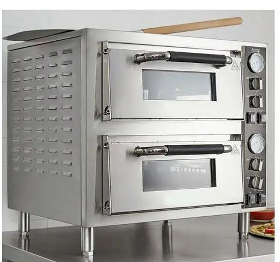 Double Deck Countertop Pizza Oven with Two Independent Chambers - 3200W, 240V