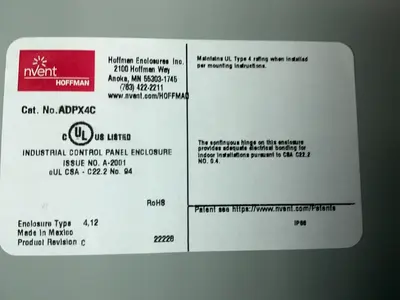 Used NVENT/HOFFMAN ADPX4C Enclosures Ohio US | HGR 24 #1463375