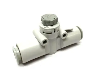 USED SMC INLINE FLOW CONTROL FITTING 12MM TUBE