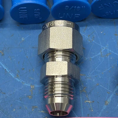 (6) SS 316 3/8”OD Male z54/L23 Straight Connector Tube Fittings NNB + Warranty