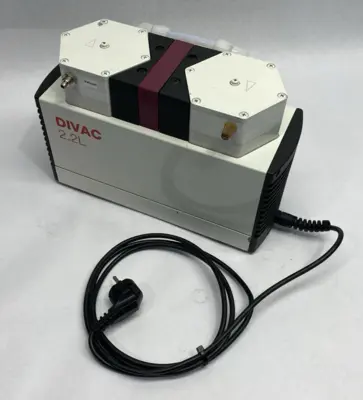 USED LEYBOLD DIVAC 2.2L DUAL-STAGE DRY COMPRESSING DIAPHRAGM VACUUM PUMP