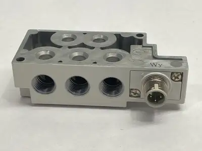 USED SMC PNEUMATIC SOLENOID VALVE BASE UNIT