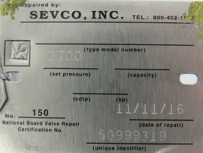 REFURBISHED DRESSER 1995HPC-1-33-LS SAFETY VALVE 3/4" 2700PSI 1995HPC133LS