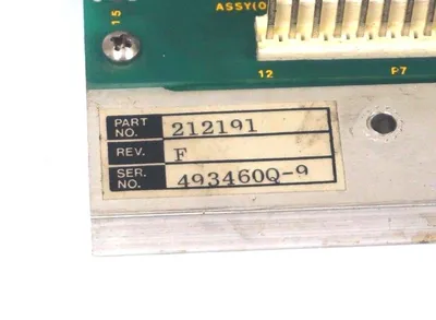 PC BOARD 212191 REV. F
