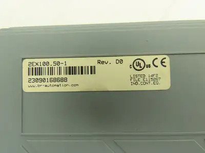 B&R Automation 2EX100.50-1 EX 100 Bus Controller Module Rev DO Cracked Housing