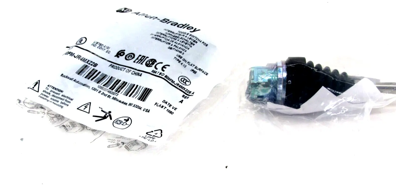 NEW ALLEN BRADLEY 800FM-JR4MX22B TOGGLE SWITCH 800FMJR4MX22B