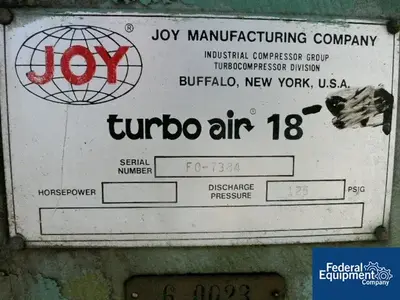 USED Joy 300 HP JOY TURBO AIR 18 COMPRESSOR, 125 PSI