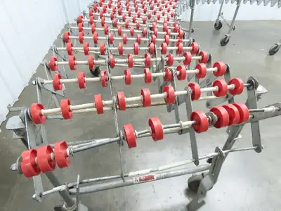 NestaFlex 24"W x 26' Expandable Gravity Flex Conveyor Plastic Skatewheel *Read*