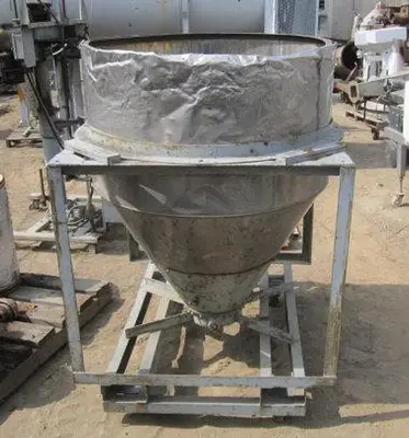 Hopper, 20 CF, Stainless Steel, 39" x 22", 60 Degree Cone, Carbon Steel Frame #S738421