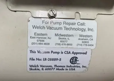 Used Welch Does Not Apply Vacuum Pumps California US | Amiron Machinery #735858
