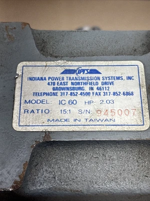 New | in-Stock IPTS Does Not Apply Gearboxes Indiana US | J&J Industrial Supply #1548349