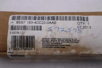 NEW SIEMENS 6ES7 193-4CC20-0AA0 TERMINAL MODULE STOCK G850A