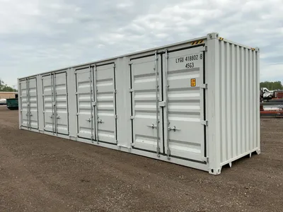 2026 40’L x 8’W x 9’ 6”T High Cube Shipping/Ground Container, swing doors on one end and four sets o...