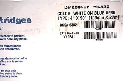 NEW BRADY 64821 SUPPLY CARTRIDGE WHITE ON BLUE B580