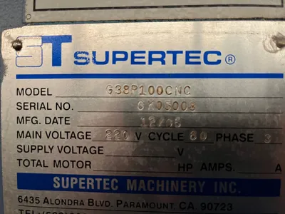 2006 SUPERTEC G38P-100CNC Cylindrical Grinders (OD, O.D., Plain, Universal) | Mohawk Machinery (11)