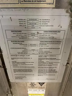 USED HOBART - BAXTER OV500G2-EE