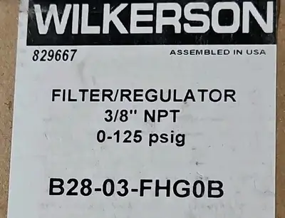 Wilkerson B28-03-FHG0B Filter/Regulator, Al, Automatic Drain Loc6C14