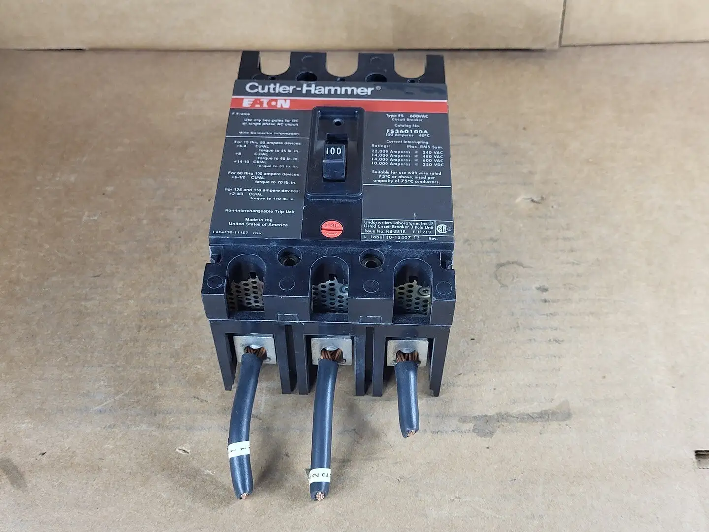 USED EATON CUTLER-HAMMER FS360100A