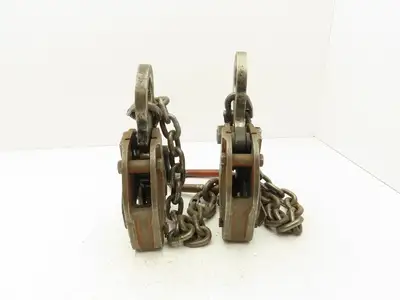 Renfroe Model TL 1 Ton Plate Lifting Clamps 1" to 1-1/2" Grip 2-Leg Chain Sling
