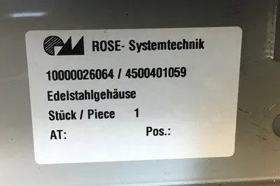 ROSE - Systemtechnik 10000026064 / 4500401059 Stainless Steel Control Box 4F