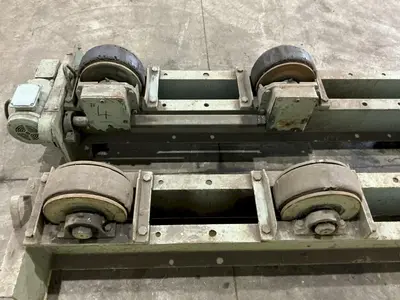 20,000 LB (10 TON) ARONSON MODEL #WRD10 POWERED TANK TURNING ROLLS, DRIVE & IDLER: YOBRO #25145