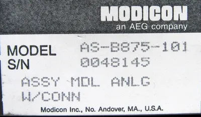 USED MODICON AS-B875-101 ANALOG INPUT MODULE ASB875101