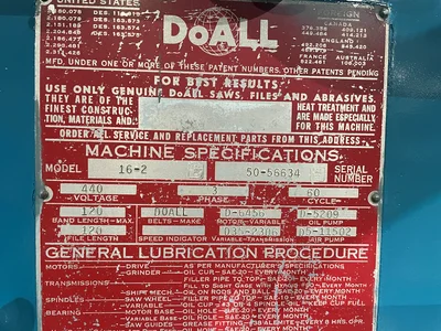 USED DOALL 16-2